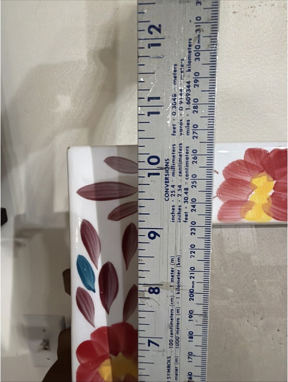 Floral Ceramic Photo Frame Hand Painted Fits 5x7” Cottagecore Chic Folk Art - Picture 8 of 9